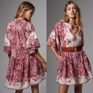 NWT Anthropologie Janelle Pink Tunic Dress